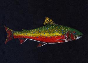 Brook Trout Acrylic enhanced giclee print matted